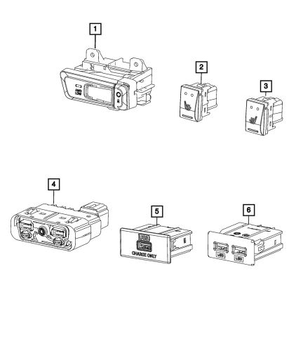 Genuine mopar charging port usb 68473947ab