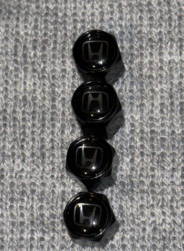 4x wheels honda black tire air valve cap stem dust cover fits most honda