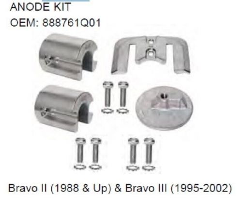 Bravo ii &amp; iii aluminum anode kit replaces mercury part number:888761q03