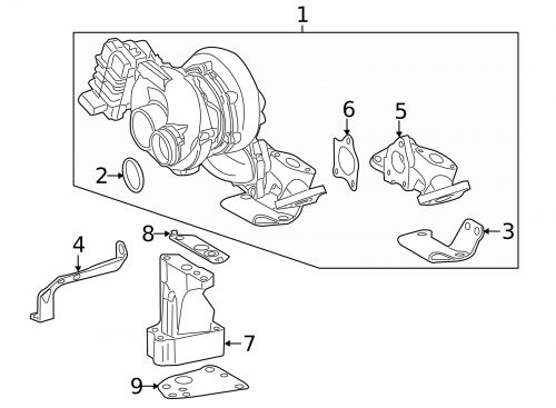 Genuine mercedes-benz turbocharger stay 642-096-08-45