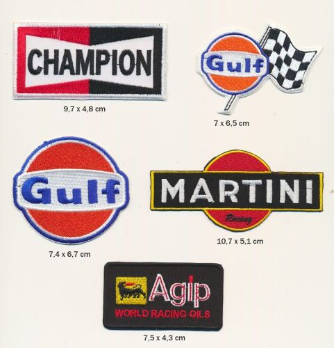 Gulf martini agip patch patch b-stock set 5 piece car racing racing b081-