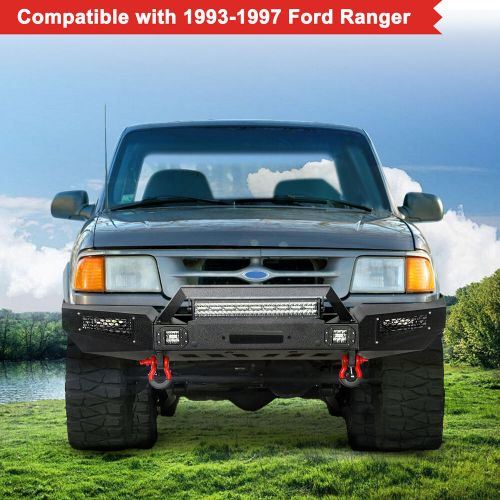 For 1993-1996 1997 ford ranger steel front and rear bumper w/winch plate&amp;lights