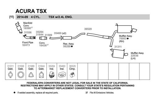 Walker 31644 - 3-bolt catalytic converter gasket