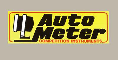 Autometer 0212 banner autometer logo vinyl yellow 35" length x 15" width