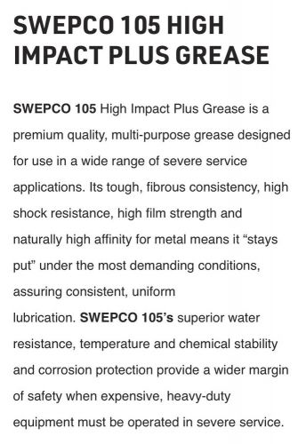 Swepco 105 high impact plus grease - cv joint &amp; bearing lubricant   2 pack