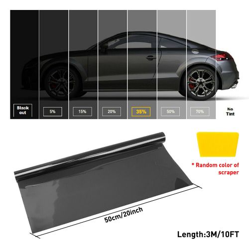 Ir series 35% vlt 20&#034; x 10ft black car home glass window tint roll film 2pcs