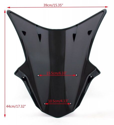 Windshield windscreen double bubble fit kawasaki zx10r zx 10r 2011-2015 black