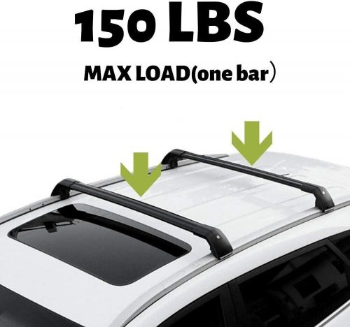 2pcs lockable roof rail racks cargo cross bars crossbars fit for mg hs 2018-2024