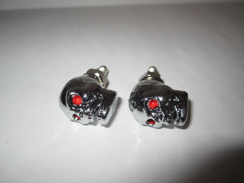 Red eye chrome skull plate bolts for any hot rat or street rod