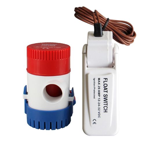 1100gph 12v electric bilge pump marine submersible sump water transfer boat new