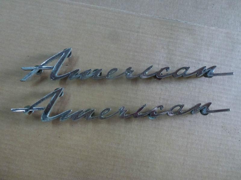 64 rambler american 2 door hardtop rear quarter panel emblems 65