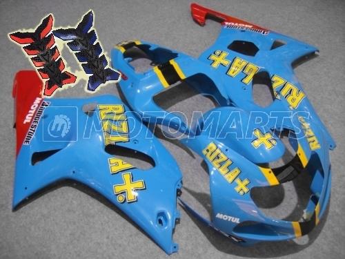 Free tank pad x2! inj fairing kit for suzuki gsx r 600 750  k1 01 02 03 gsxr ae