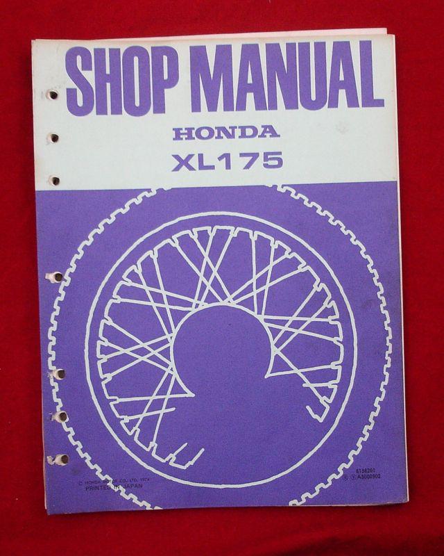 Honda 1974 xl125 xl 125 owner's manual repair factory honda oem racing vintage