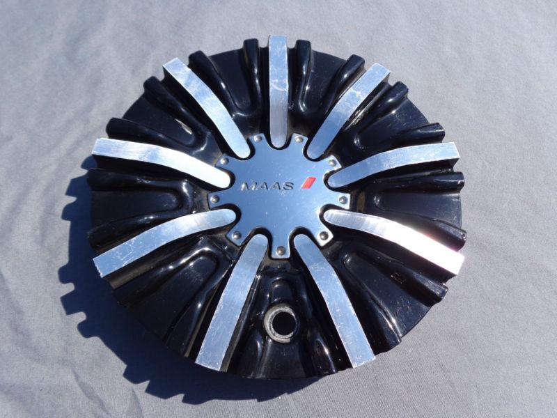 Maas wheel aftermarket center cap 990l156 b001 black/machined #c13-b957
