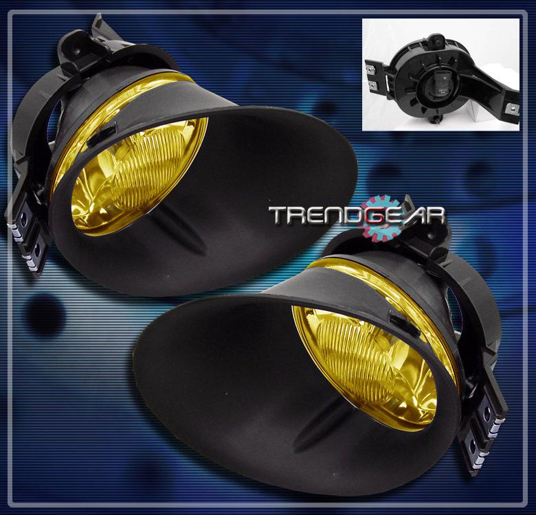 02-09 dodge ram 1500 2500 3500 pickup bumper driving yellow fog light lamp+bezel