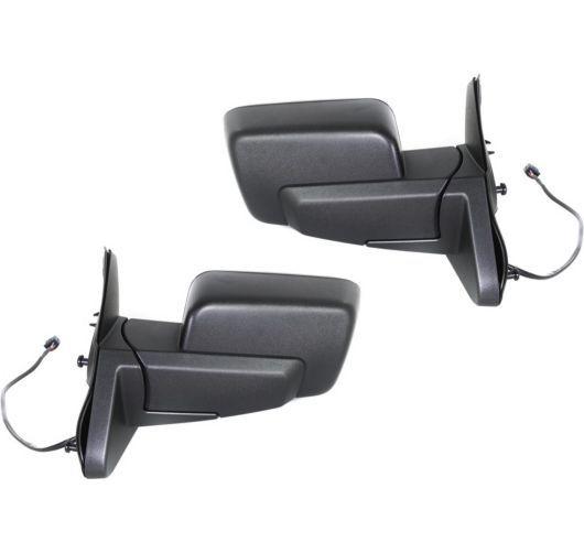 New side view mirror power heated texture black w/memory pair set jeep commander