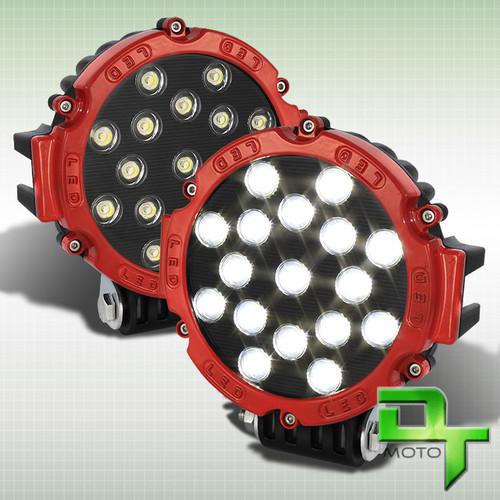 7" 17 superwhite leds round 4x4 jeep offroad atv fog lights lamps 51w left+right