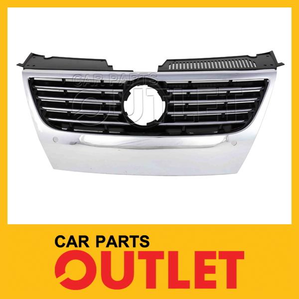 2006-2010 vw passat front grille new vw1210101 chrome outer nose trim w/pdc hole