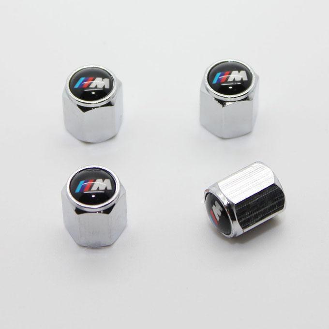 4pcs chromed metal car tire wheel valves stem caps for bmw all model