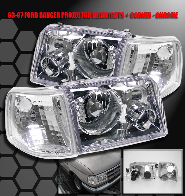 1993-1997 ford ranger pickup truck projector head light+corner signal lamp clear