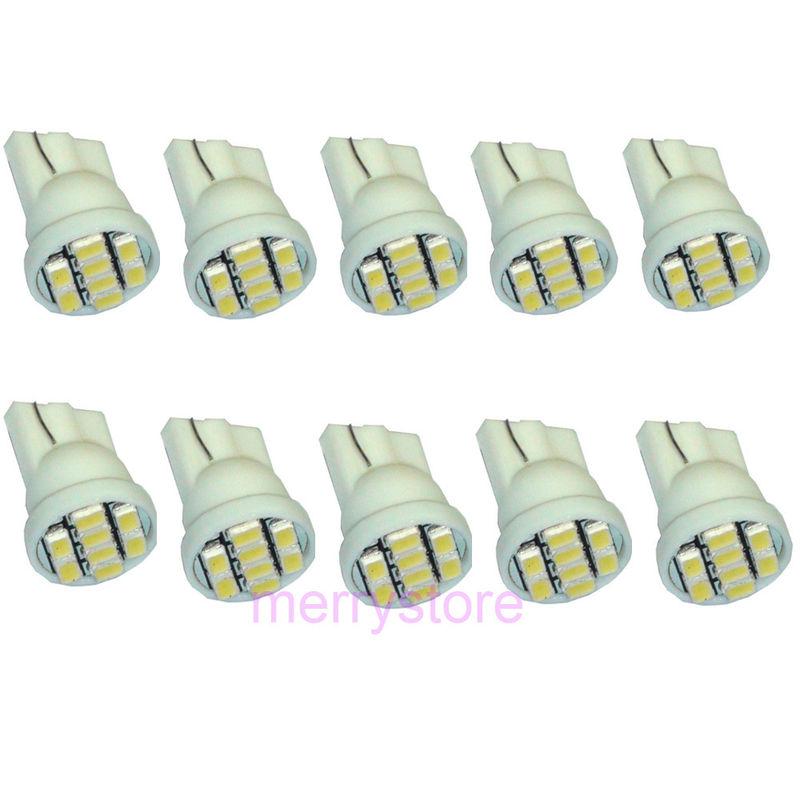 10x super white t10 168 194 w5w 2825 8-smd vehicle led interior map light bulbs