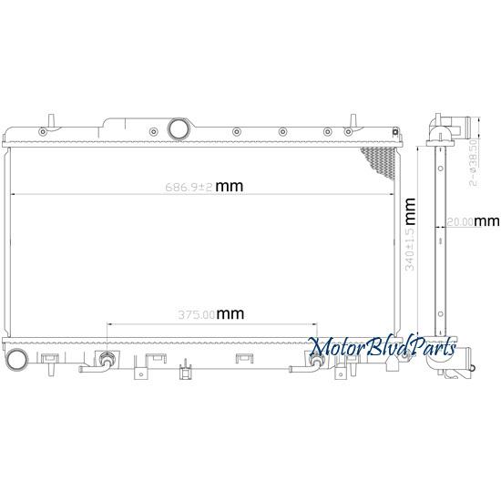 02-03 subaru impreza h4 2.0l automatic transmission oe style radiator