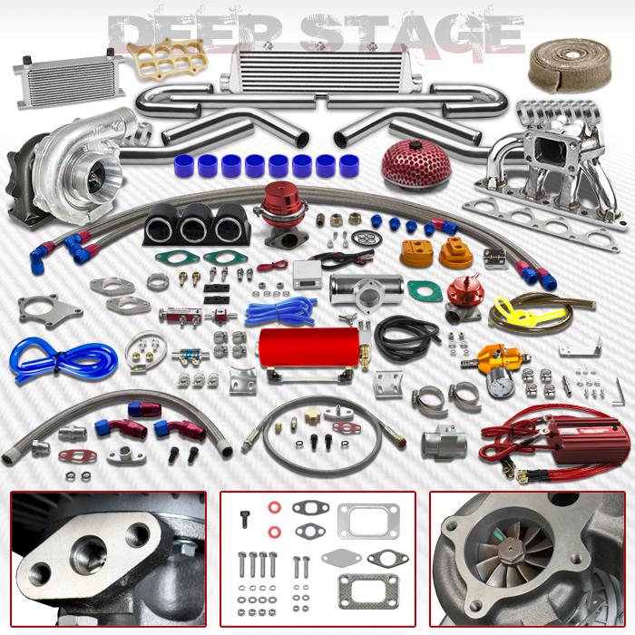 T04e t3t4 26pc turbo kit w/intercooler+wastegate+manifold prelude 2.2 dohc h22