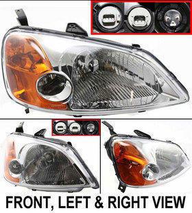 Clear lens new head lamp with bulbs right hand halogen rh passenger side car