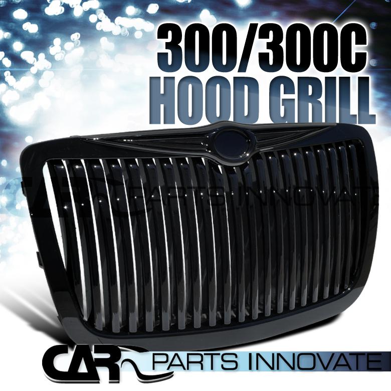 2005-2010 chrysler 300 300c front black vertical hood grill grille