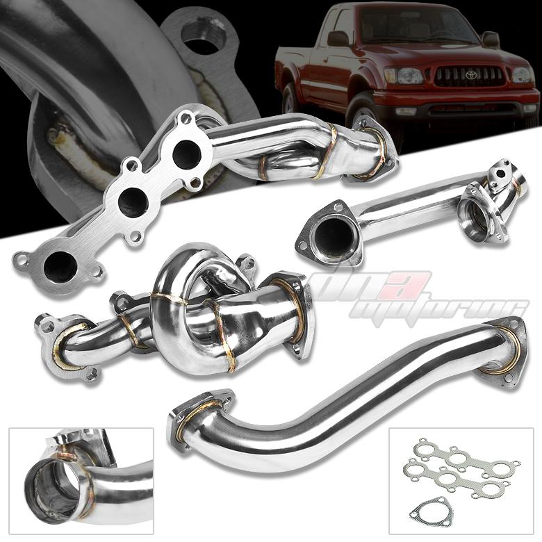 01-04 toyota tacoma 3.4l v6 stainless steel 2 x 3-1 racing header exhaust+y-pipe