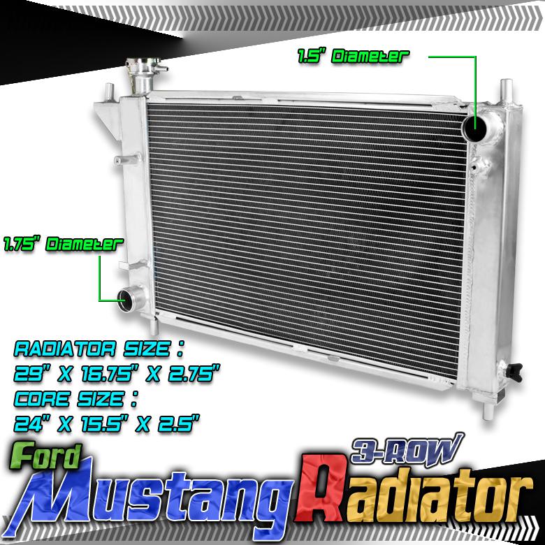 94-95 ford mustang manual gt/svt mt 3-row full aluminum racing/cooling radiator