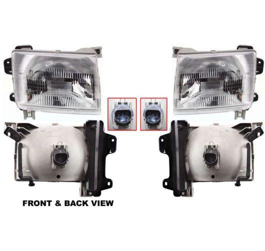 Nissan frontier pickup truck headlights headlamps pair set left lh & right rh