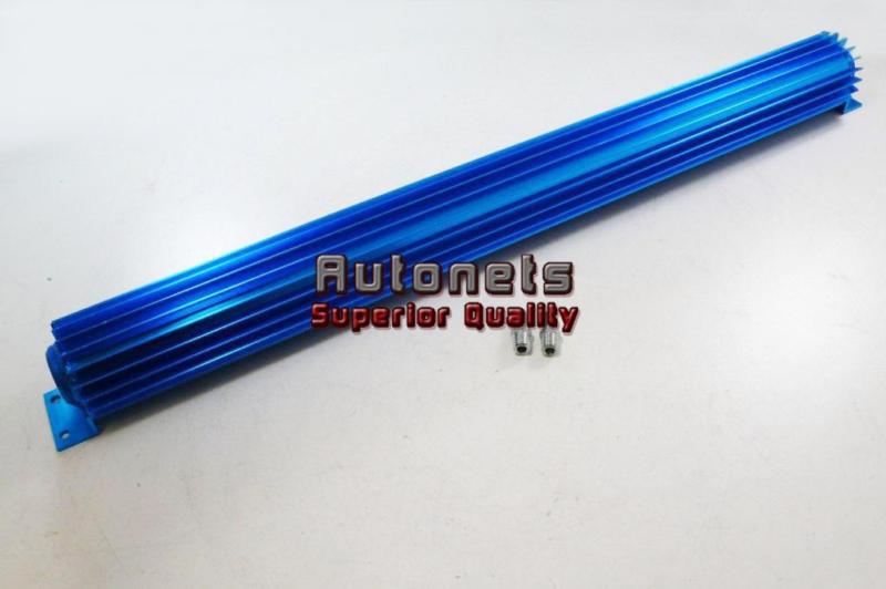 30" dual pass aluminum anodized blue finned transmission oil cooler universal