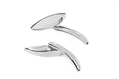 Chrome snake eye mirror set curved stems for harley softail sportster dyna flt