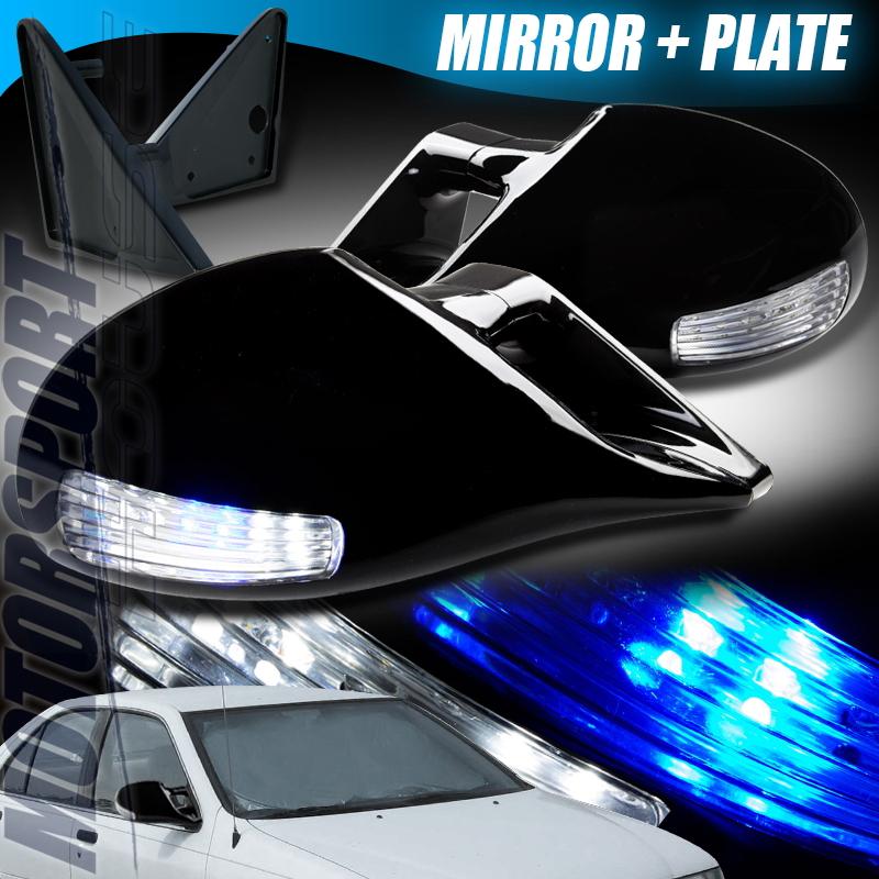 95-99 nissan sentra m3 style led signal manual side mirror paintable black pair