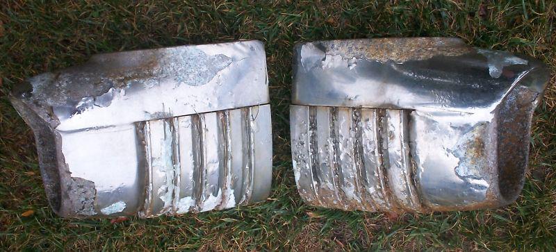 1956 cadillac eldorado biarritz seville orig pair of aluminum rear bumper ends