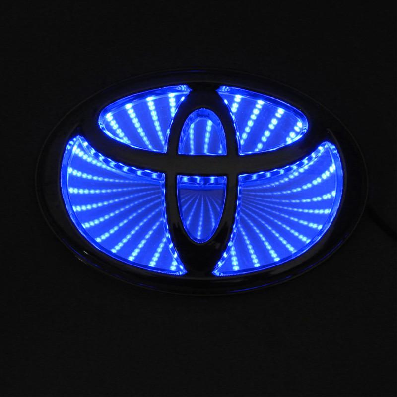 Blue led 3d car auto logo badge light emblem sticker decal for toyota camry