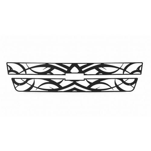 Chevy silverado hd 01-02 tribal black powdercoat truck grill insert add-on trim