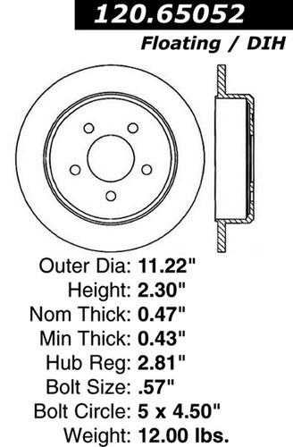 Centric-power slot 126.65052sr stoptech sport rotors explorer mountaineer ranger