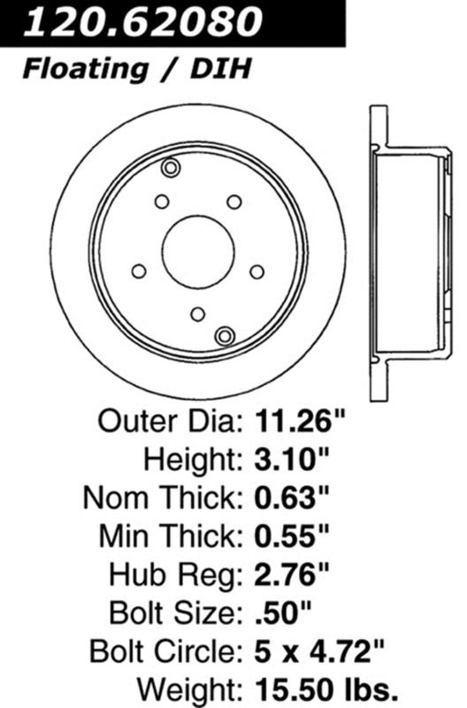 Centric-power slot 126.62080sr stoptech sport rotors 04 gto