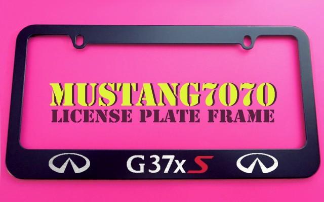 1 brand new infiniti g37xs black metal license plate frame + screw caps