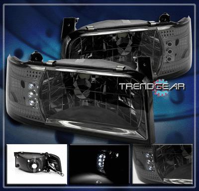 1992-1996 ford bronco f150 f250 f350 truck led 2in1 head light+corner lamp smoke