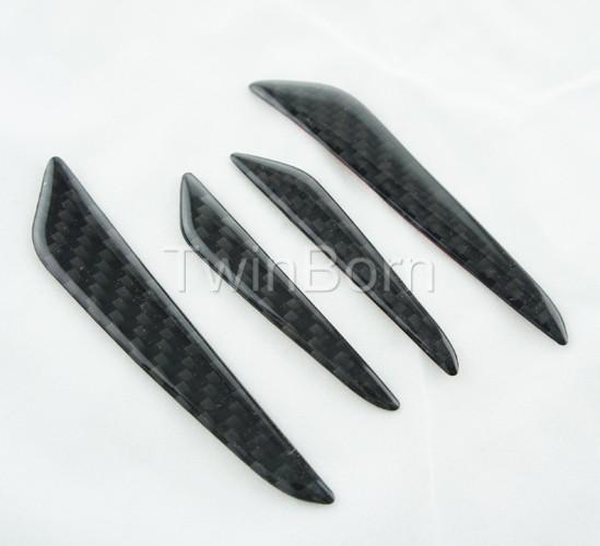 4pcs rear & front carbon fiber car door decoration protector trims stickers set