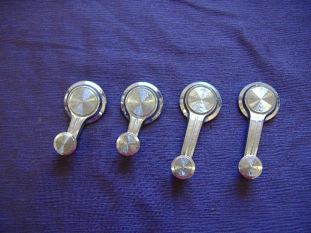 1965 chevy impala window handles, 2 vent & 2 main window 