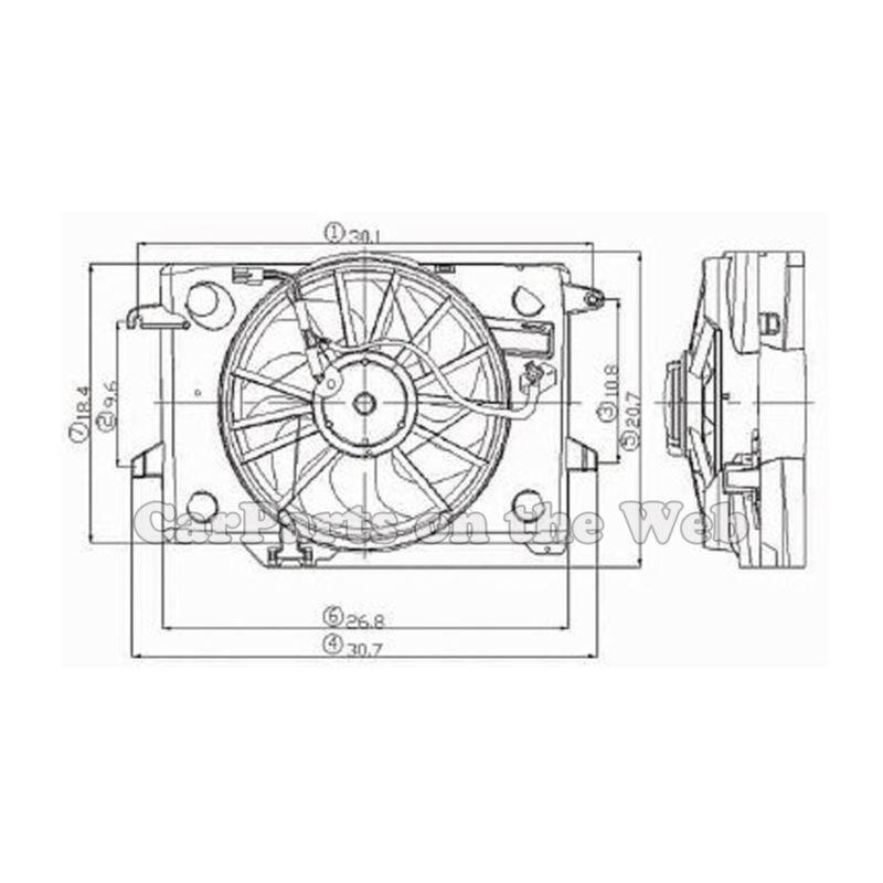 New 2000-2002 ford crown victoria town car 4.6l radiator cooling fan assembly