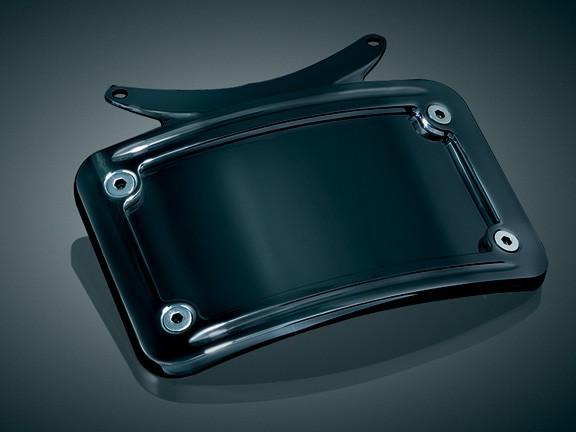 Kuryakyn 3143 gloss black license plate frame harley flhx flst flhr fltr