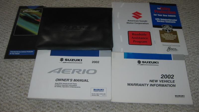 Suzuki aerio 2002 owner's manual full set in factory cover !!!!!!!!!!!