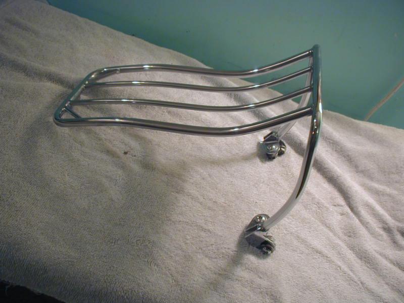 Oem harley-davidson 'six pack rack' chrome luggage rack