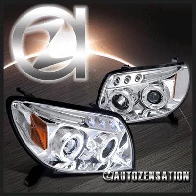 03-05 toyota 4runner chrome clear led halo projector headlights