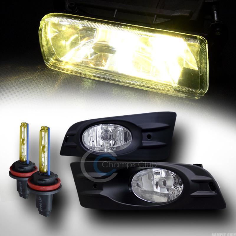 3000k hid xenon w/chrome front bumper fog light+switch 06-07 honda accord 2d/2dr